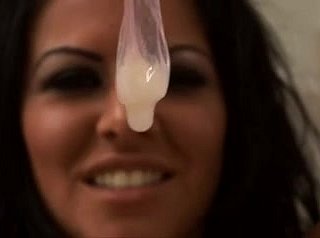 Pessimistic mummy hit the bottle cum from condom