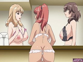 三つの巨大なtitted変態女の子