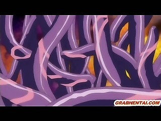 Ragazze prosperose hentai groupfucked tutti buco da tentacoli